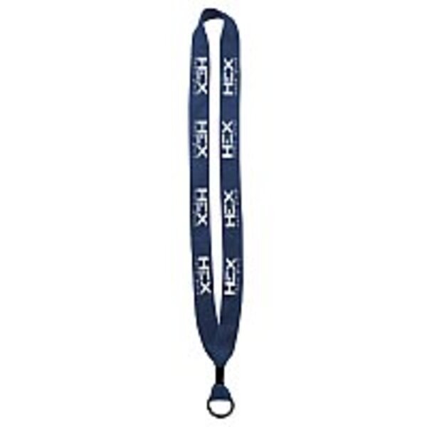 Cotton Lanyard with Metal Crimp & Metal Split-Ring - 3/4"
