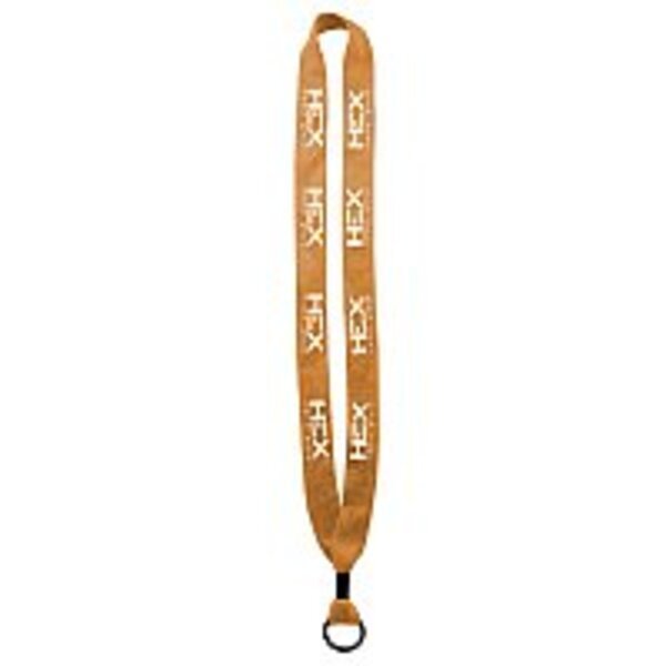 Cotton Lanyard with Metal Crimp & Metal Split-Ring - 3/4"
