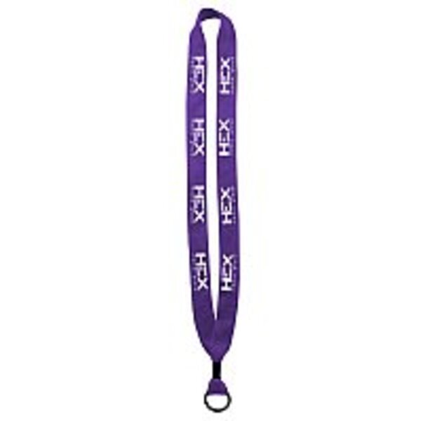 Cotton Lanyard with Metal Crimp & Metal Split-Ring - 3/4"