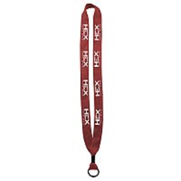 Cotton Lanyard with Metal Crimp & Metal Split-Ring - 3/4"