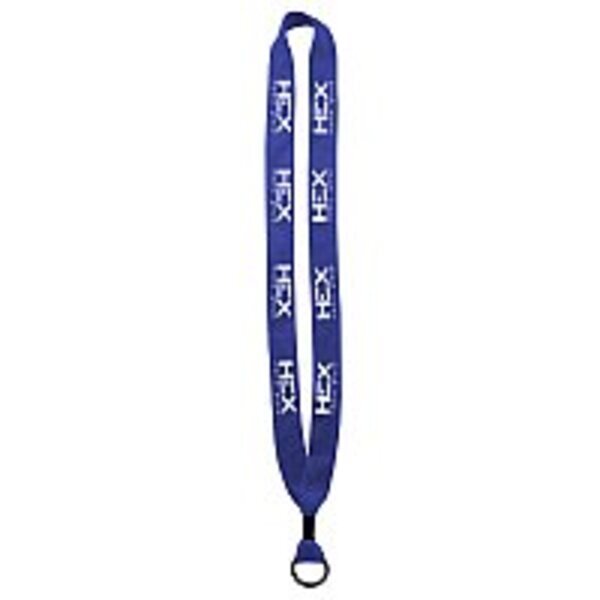 Cotton Lanyard with Metal Crimp & Metal Split-Ring - 3/4"