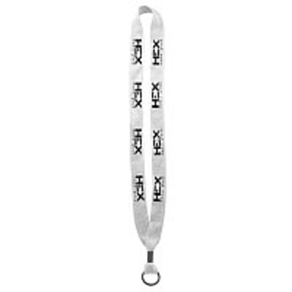 Cotton Lanyard with Metal Crimp & Metal Split-Ring - 3/4"