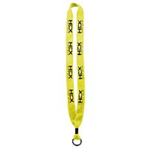 Cotton Lanyard with Metal Crimp & Metal Split-Ring - 3/4"