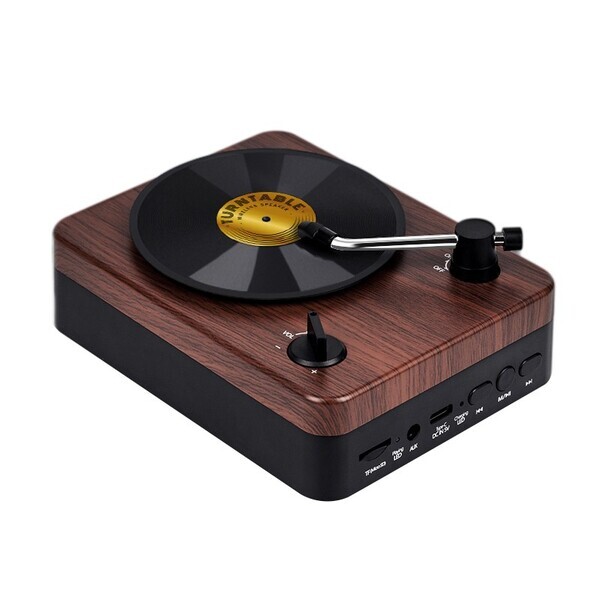 Turntable Bluetooth Speaker with Custom Record Envelope
