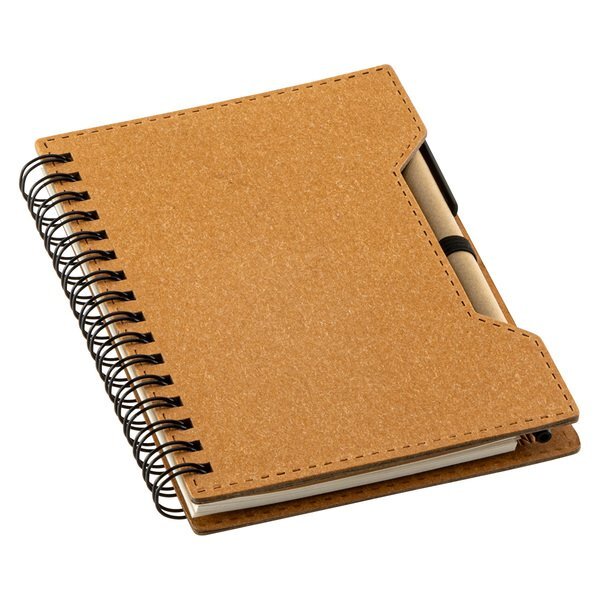 Agenda Recycled Spiral Notebook w/ Sticky Notes & Pen, 4-1/2" x 5-7/8"