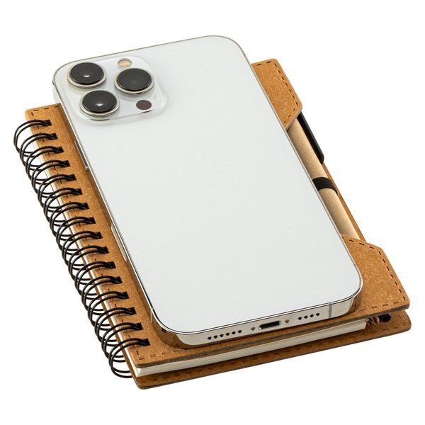 Agenda Recycled Spiral Notebook w/ Sticky Notes & Pen, 4-1/2" x 5-7/8"