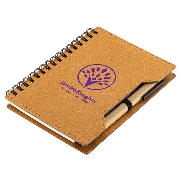 Agenda Recycled Spiral Notebook w/ Sticky Notes & Pen, 4-1/2" x 5-7/8"