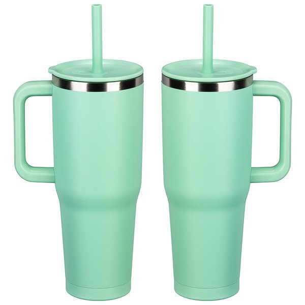 SENSO™ Summit Insulated Stainless Steel Travel Mug w/ Press-In Straw Lid, 40oz.