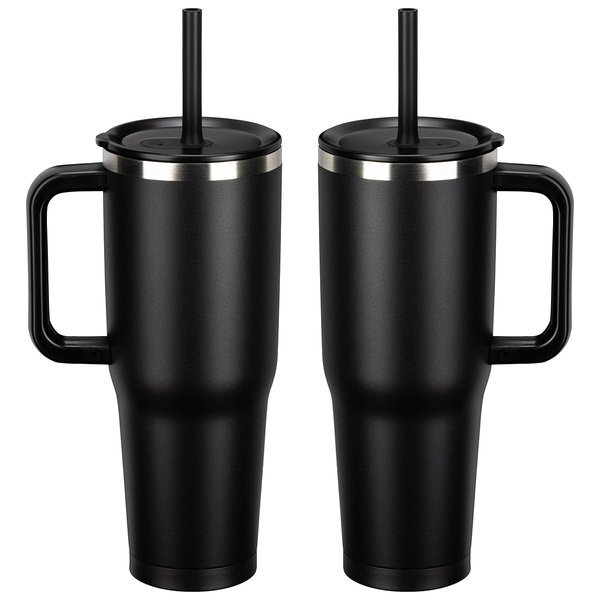 SENSO™ Summit Insulated Stainless Steel Travel Mug w/ Press-In Straw Lid, 40oz.