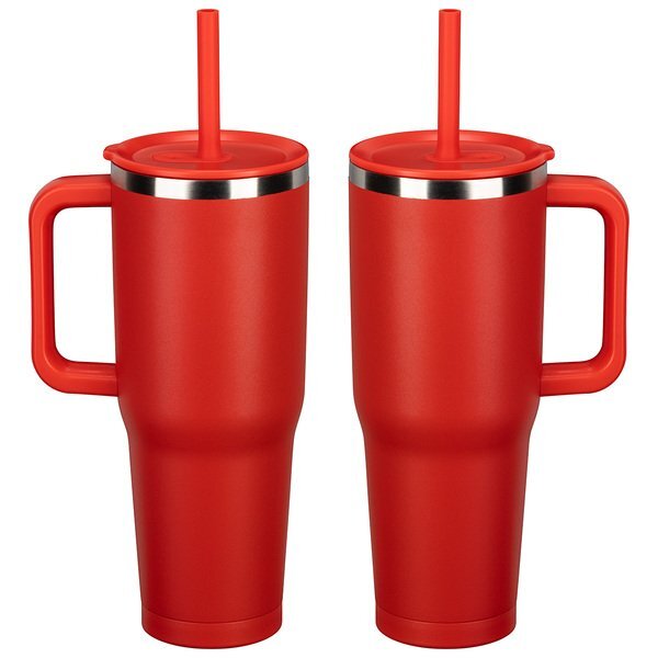 SENSO™ Summit Insulated Stainless Steel Travel Mug w/ Press-In Straw Lid, 40oz.