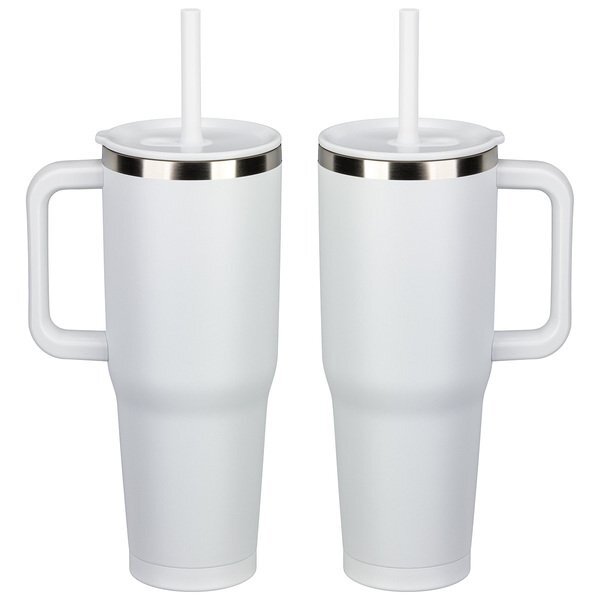 SENSO™ Summit Insulated Stainless Steel Travel Mug w/ Press-In Straw Lid, 40oz.