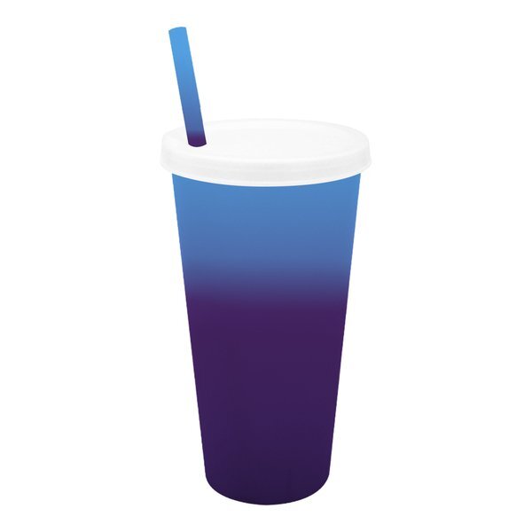 Mood Color Changing Cup w/ Lid & Straw, 26oz.