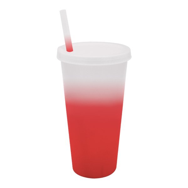 Mood Color Changing Cup w/ Lid & Straw, 26oz.