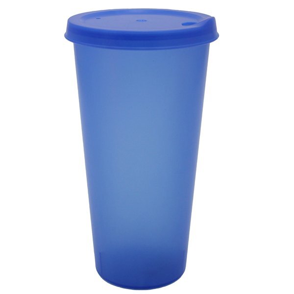 Plastic Colors Cup w/ Lid, 26oz.
