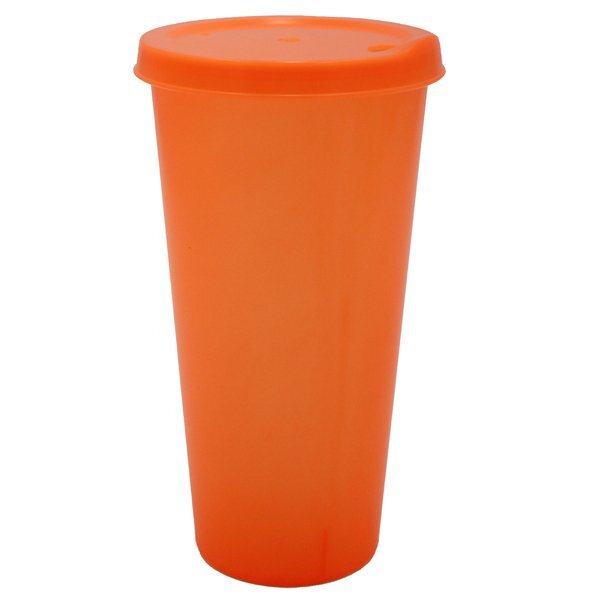 Plastic Colors Cup w/ Lid, 26oz.