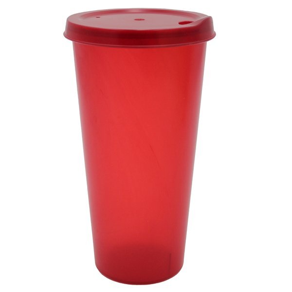 Plastic Colors Cup w/ Lid, 26oz.