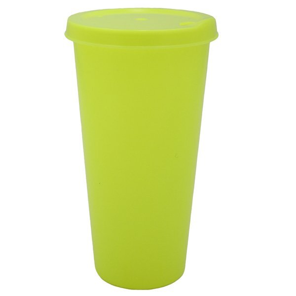 Plastic Colors Cup w/ Lid, 26oz.