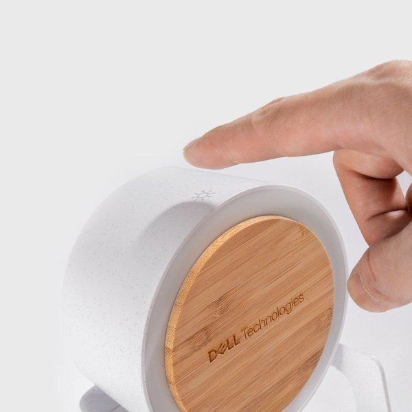 Bamboo & WheatStraw Eco Spotlight Bluetooth Speaker and Qi Phone Stand