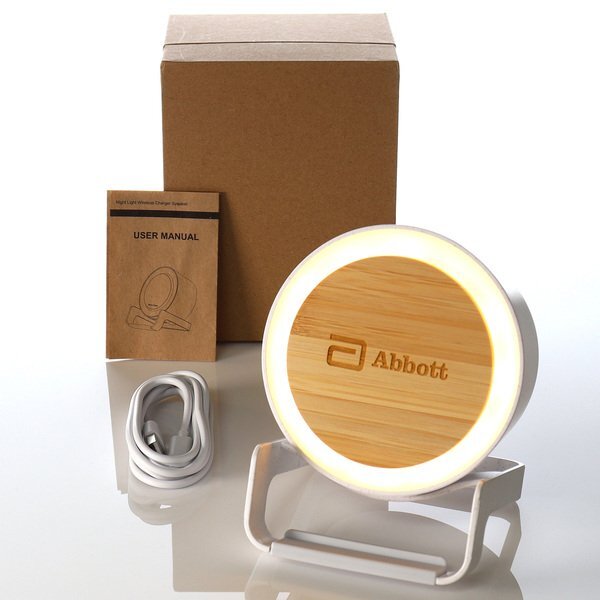 Bamboo & WheatStraw Eco Spotlight Bluetooth Speaker and Qi Phone Stand