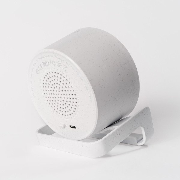 Bamboo & WheatStraw Eco Spotlight Bluetooth Speaker and Qi Phone Stand