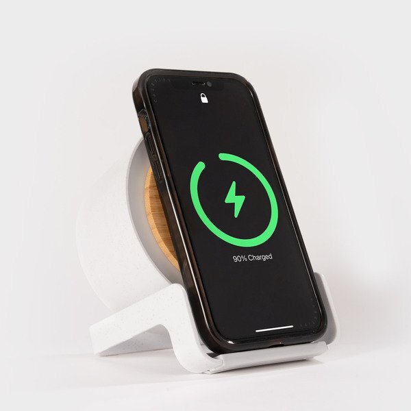 Bamboo & WheatStraw Eco Spotlight Bluetooth Speaker and Qi Phone Stand