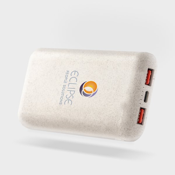 Wireless Quick Charging Bamboo Power Bank, 10000mAh