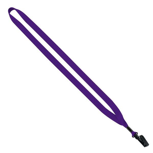 Polyester Lanyard with Plastic Bulldog Clip, 1/2"