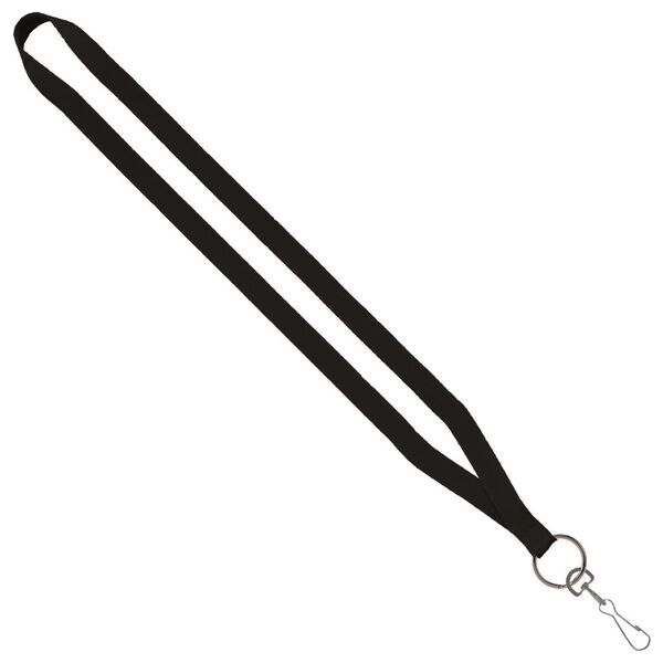 Polyester Lanyard with Sewn Metal Swivel Snap Hook, 1/2"
