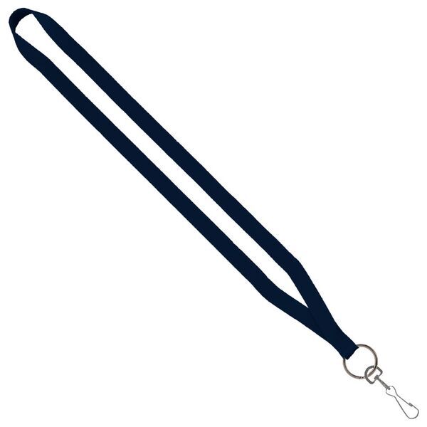 Polyester Lanyard with Sewn Metal Swivel Snap Hook, 1/2"