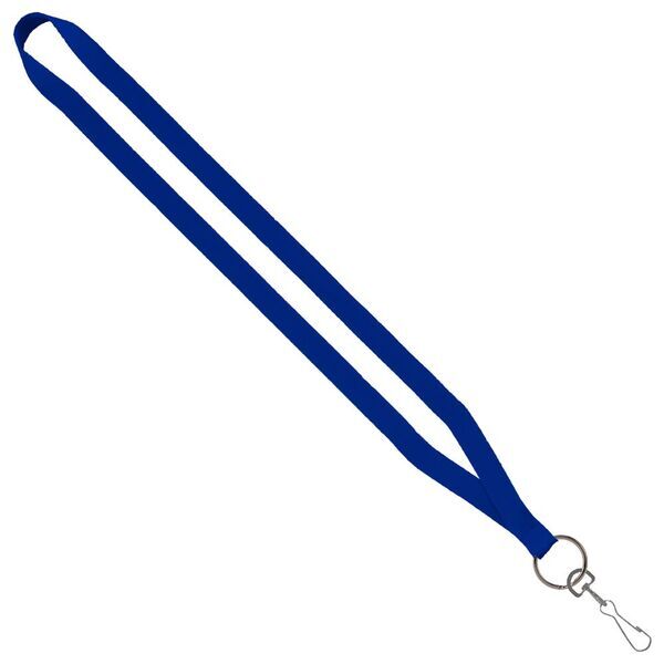 Polyester Lanyard with Sewn Metal Swivel Snap Hook, 1/2"