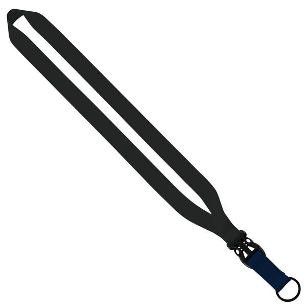 Multi-Color Polyester Lanyard with Slide Buckle Release & Split-Ring, 3/4"