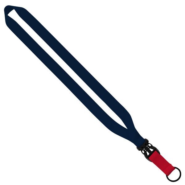 Multi-Color Polyester Lanyard with Slide Buckle Release & Split-Ring, 3/4"