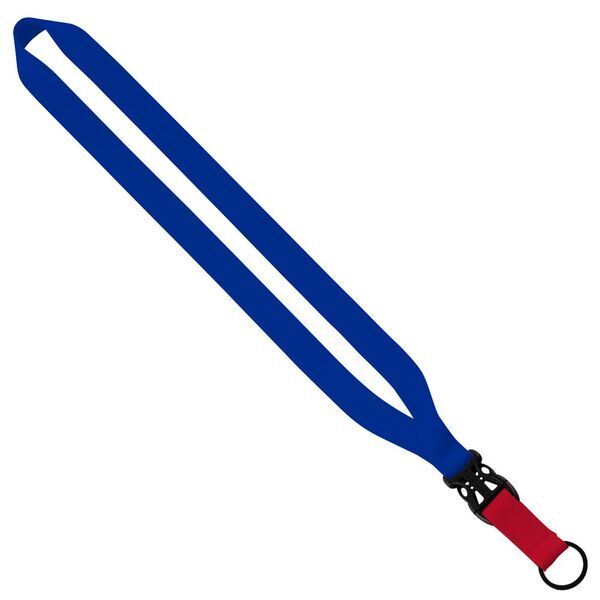 Multi-Color Polyester Lanyard with Slide Buckle Release & Split-Ring, 3/4"