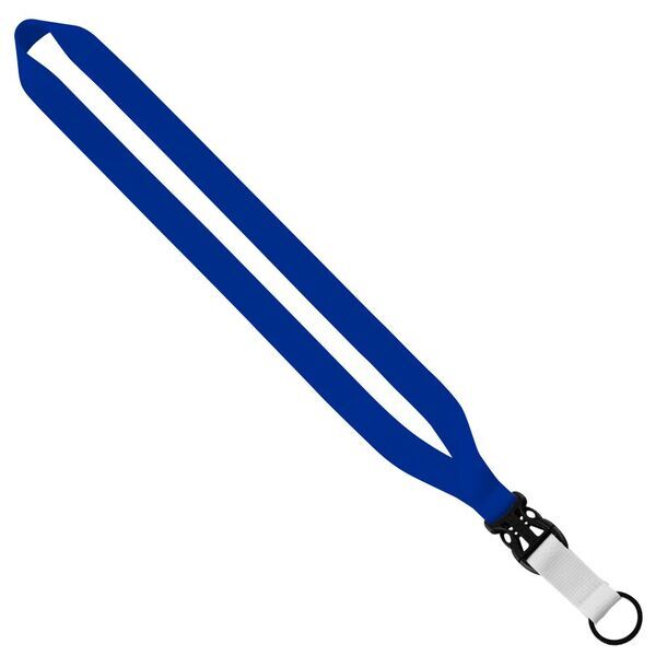 Multi-Color Polyester Lanyard with Slide Buckle Release & Split-Ring, 3/4"