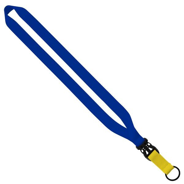 Multi-Color Polyester Lanyard with Slide Buckle Release & Split-Ring, 3/4"