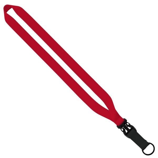 Multi-Color Polyester Lanyard with Slide Buckle Release & Split-Ring, 3/4"