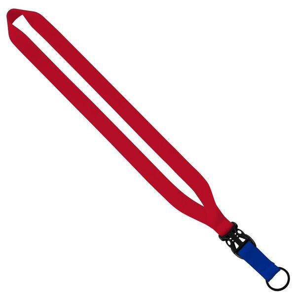 Multi-Color Polyester Lanyard with Slide Buckle Release & Split-Ring, 3/4"