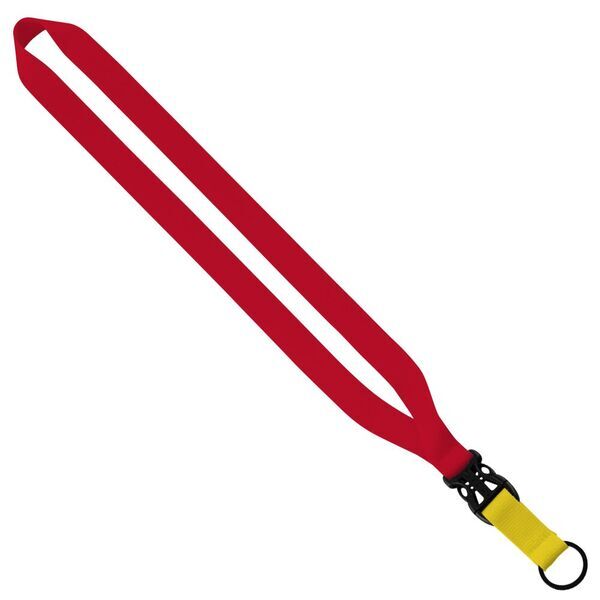 Multi-Color Polyester Lanyard with Slide Buckle Release & Split-Ring, 3/4"