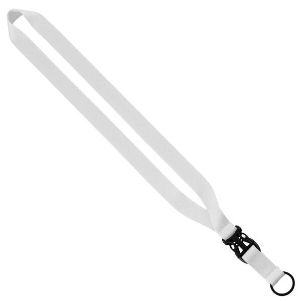 Multi-Color Polyester Lanyard with Slide Buckle Release & Split-Ring, 3/4"