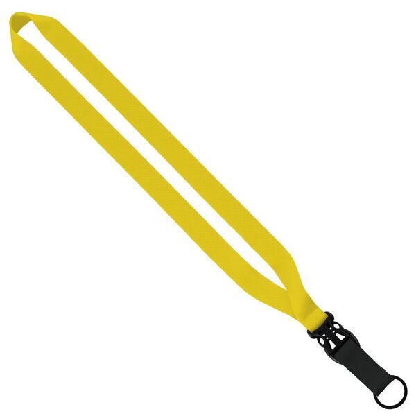 Multi-Color Polyester Lanyard with Slide Buckle Release & Split-Ring, 3/4"