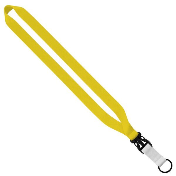 Multi-Color Polyester Lanyard with Slide Buckle Release & Split-Ring, 3/4"