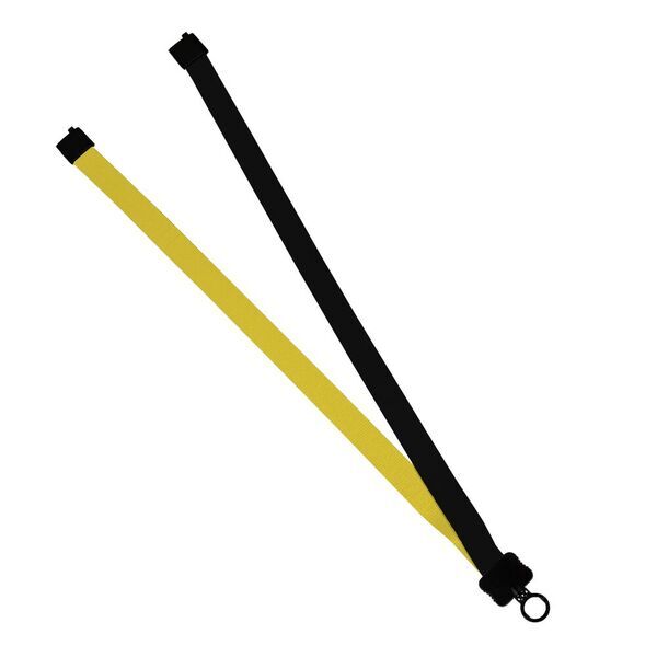 Multi color (left and right) Polyester Lanyard with Plastic Clamshell, 3/4"