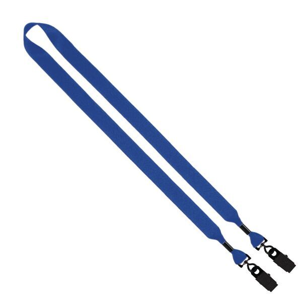 Polyester 2-Ended Lanyard with Metal Crimp & Metal Bulldog Clip, 3/4"