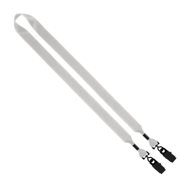 Polyester 2-Ended Lanyard with Metal Crimp & Metal Bulldog Clip, 3/4"