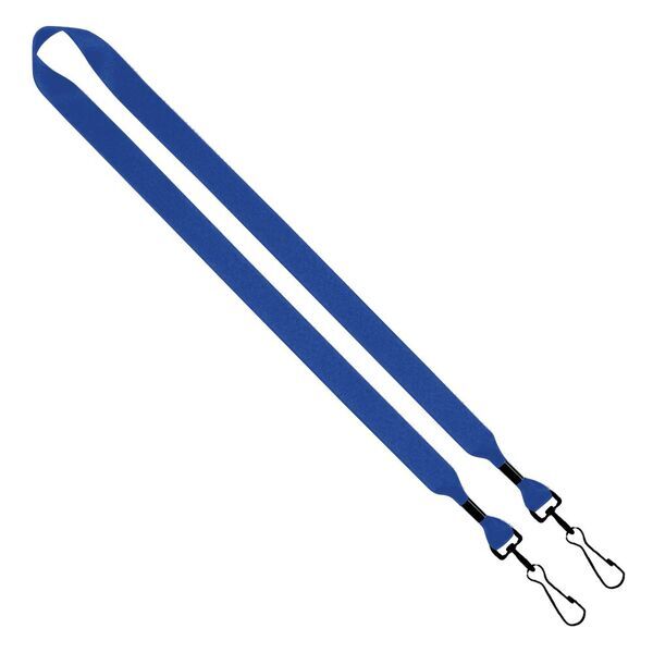 Polyester 2-Ended Lanyard with Metal Crimp & Metal Swivel Snap Hook, 3/4"