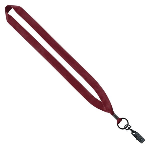 Polyester Lanyard with Metal Crimp & Bulldog Clip, 3/4"