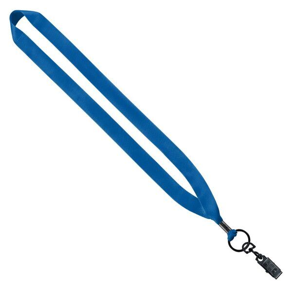 Polyester Lanyard with Metal Crimp & Bulldog Clip, 3/4"