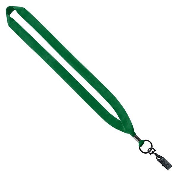 Polyester Lanyard with Metal Crimp & Bulldog Clip, 3/4"