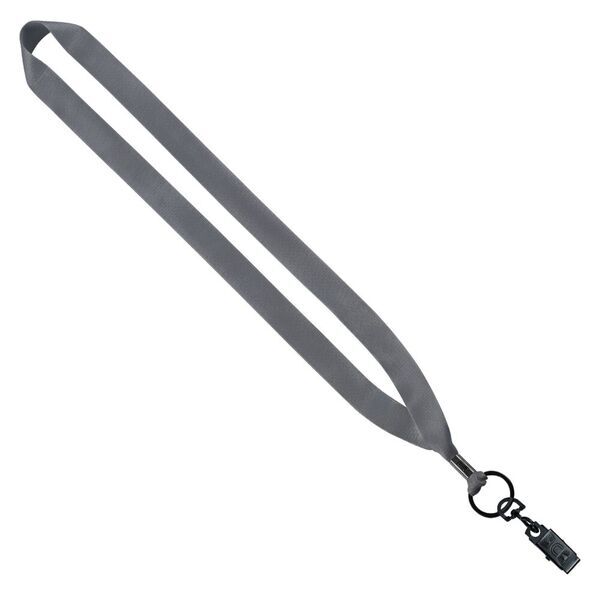 Polyester Lanyard with Metal Crimp & Bulldog Clip, 3/4"