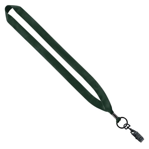 Polyester Lanyard with Metal Crimp & Bulldog Clip, 3/4"